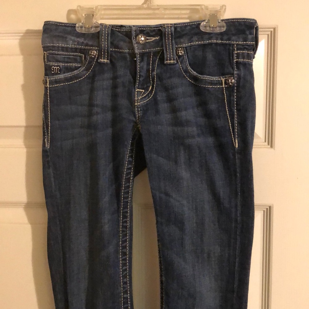 Miss Me Jeans Bootcut size 26, waist 13 and 3/4”